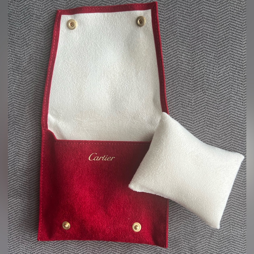 New Cartier Red Felt Love Bracelet Travel Pouch for Accessories and Jewelry - Picture 7 of 10